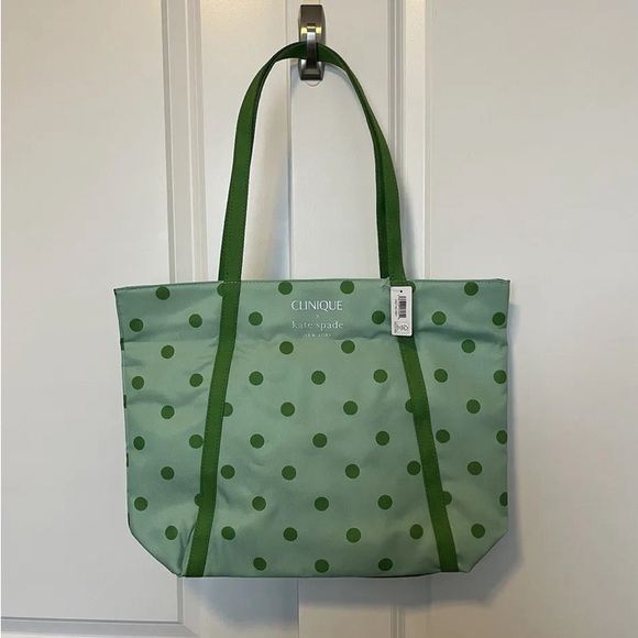HOLIDAY PRICING! NWT Kate Spade x Clinique Polka Dot Tote - Picture 2 of 4